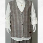 Açık Kahve Ekoseli 2'li Takım Set (2)