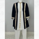 Altın Şerit İşlemeli Siyah Cübbe - Görsel 2