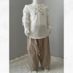 Bej Gömlek Açık Kahve Şalvar 2'li Umre Takımı - Görsel 2