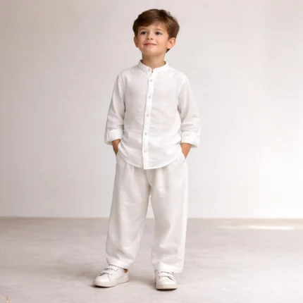 Beyaz Gömlek Beyaz Şalvar 2'li Hac Takımı