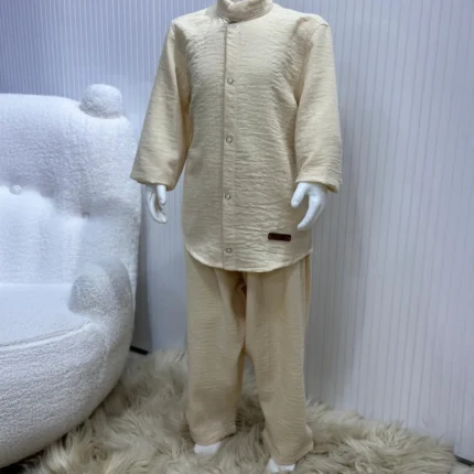 Bej Gömlek Bej Şalvar 2'li Hac Takımı