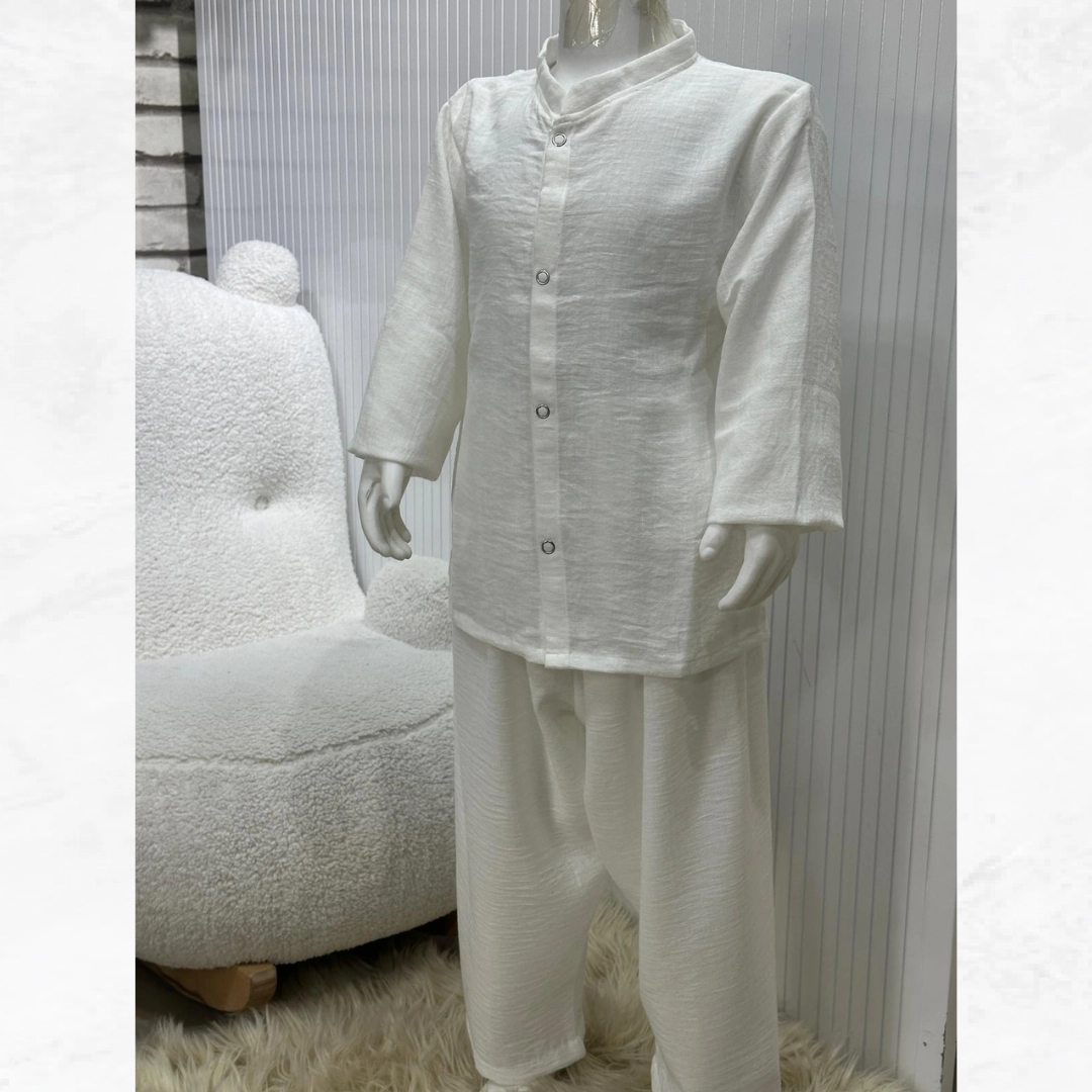 Bej Gömlek Bej Şalvar 2'li Hac Takımı Bej Gömlek Bej Şalvar 2'li Hac Takımı