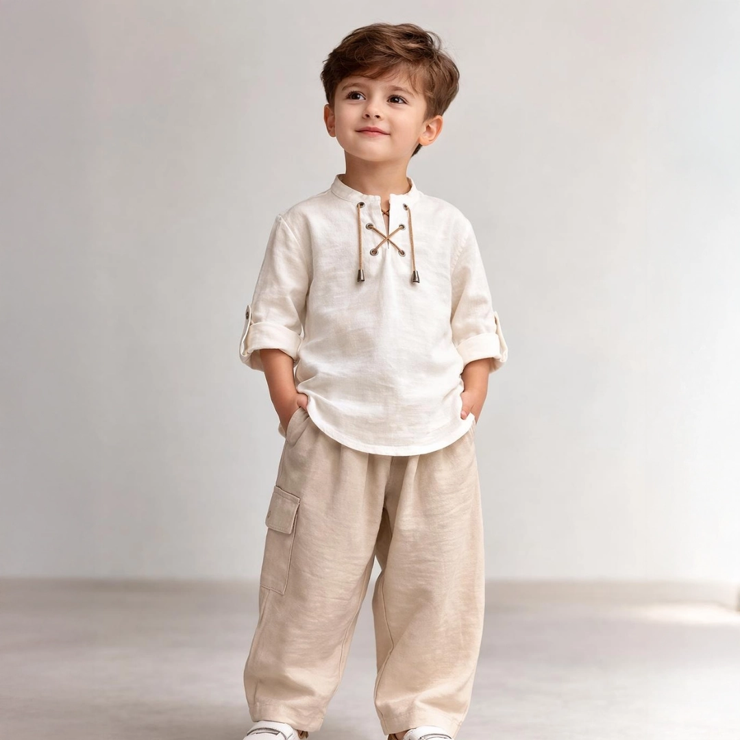 Bej Gömlek Krem Şalvar 2'li Hac Takımı Bej Gömlek Krem Şalvar 2'li Hac Takımı