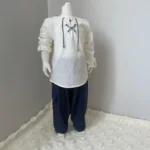 Bej Gömlek Lacivert Şalvar 2'li Hac Takımı