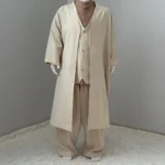 Bej Yelek Şalvar Gömlek Cübbe 4'lü Takım Seti 1