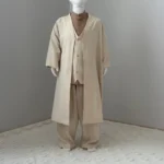 Bej Yelek Şalvar Gömlek Cübbe 4'lü Takım Seti