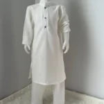Beyaz Uzun Gömlek Beyaz Şalvar 2'li Umre Takımı