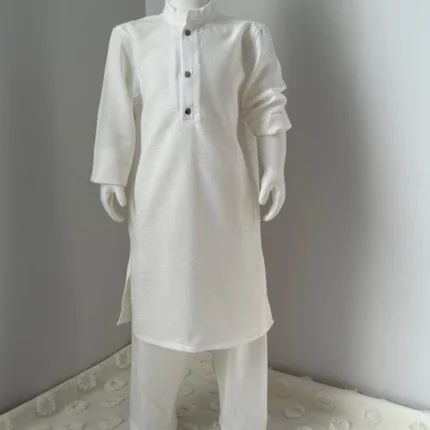 Beyaz Uzun Gömlek Beyaz Şalvar 2'li Umre Takımı
