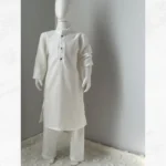 Beyaz Uzun Gömlek Beyaz Şalvar 2'li Umre Takımı - Görsel 3