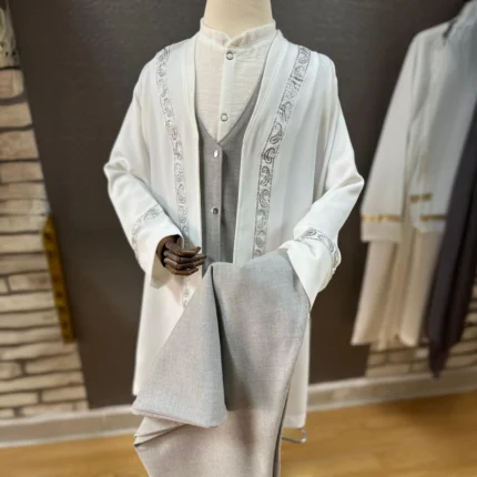 Gümüş Şerit İşlemeli Cübbe