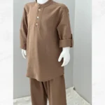 Kahve Gömlek Kahve Şalvar 2'li Umre Takımı - Görsel 2