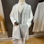 Kırık Beyaz Gri Yelek Şalvar Gömlek Cübbe 4'lü Takım Seti 2