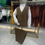 Koyu Kahve Yelek Şalvar Gömlek Cübbe 4'lü Takım Seti 1 (2)