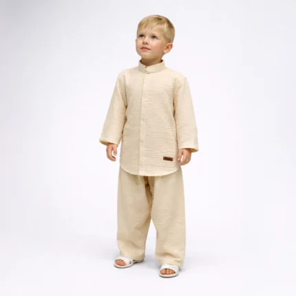 Krem Gömlek Krem Şalvar 2'li Hac Takımı