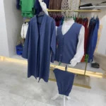 Lacivert Yelek Şalvar Gömlek Cübbe 4'lü Takım Seti 1