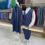 Lacivert Yelek Şalvar Gömlek Cübbe 4'lü Takım Seti 1 (3)