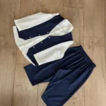 Lacivert Yelek Şalvar Gömlek Cübbe 4'lü Takım Seti 3