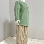 Yeşil Gömlek Krem Şalvar 2'li Hac Takımı