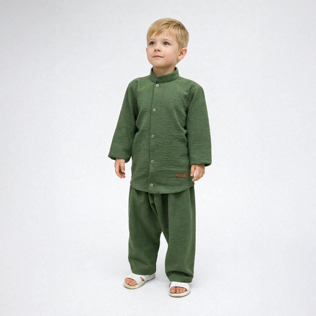 Yeşil Gömlek Yeşil Şalvar 2'li Hac Takımı 1 Yeşil Gömlek Yeşil Şalvar 2'li Hac Takımı